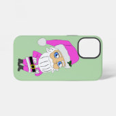 Chibi Kerstman roze pak iPhone Hoesje (Achterkant horizontaal)