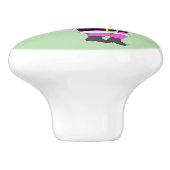 Chibi Kerstman roze pak Keramische Knop (Zijkant)
