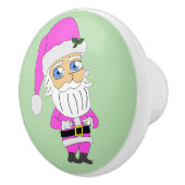 Chibi Kerstman roze pak Keramische Knop (Rechts)