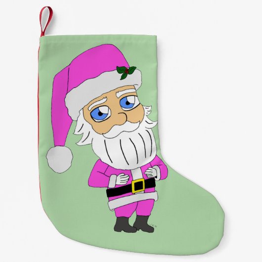 Chibi Kerstman roze pak Kleine Kerstsok (Voorkant)