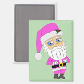 Chibi Kerstman roze pak Magneet (Voorkant / Achterkant)