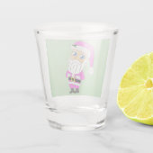 Chibi Kerstman roze pak Shot Glas (Achterkant)