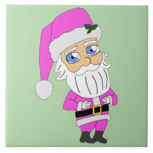 Chibi Kerstman roze pak Tegeltje