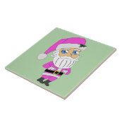 Chibi Kerstman roze pak Tegeltje (Zijkant)