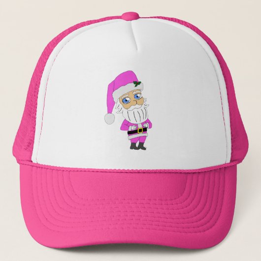 Chibi Kerstman roze pak Trucker Pet (Voorkant)
