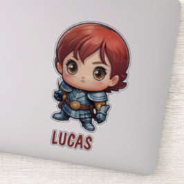 Chibi Knight Personalized Kids Cut Viny Sticker