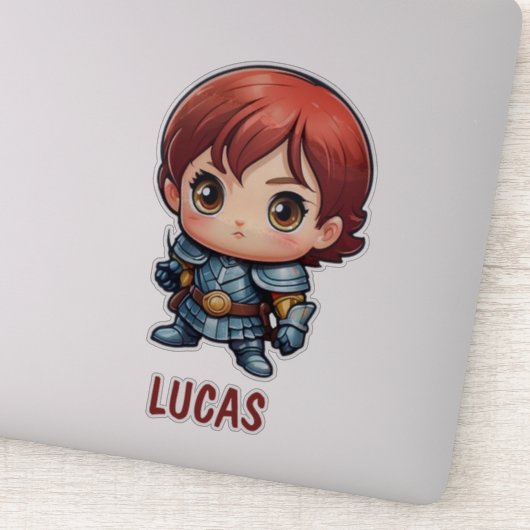 Chibi Knight Persoonlijke Kinderen Snij Vinyl Sticker (Detail)