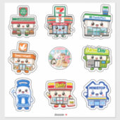 Chibi Konbini Japanse Snack Vinyl Sticker Set (Vel)