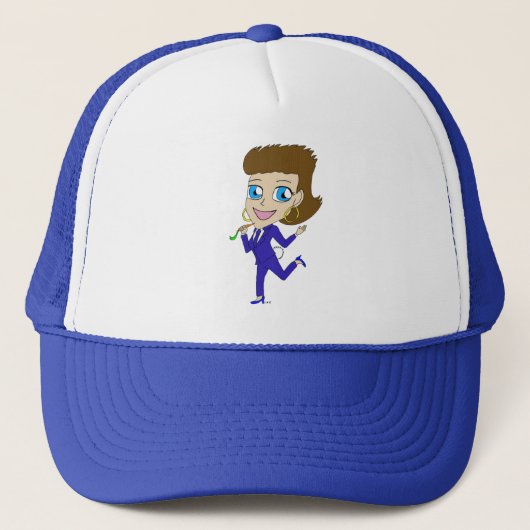 chibi konijnenstaart trucker pet (Voorkant)