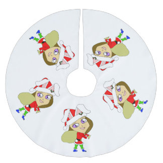 chibi konijntje meisje kerstboom rok