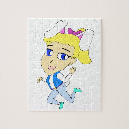 chibi konijntje meisje legpuzzel (Verticaal)