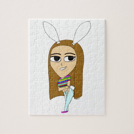 chibi konijntje meisje legpuzzel (Verticaal)