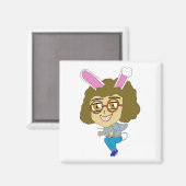 chibi konijntje meisje magneet (Voorkant / Achterkant)