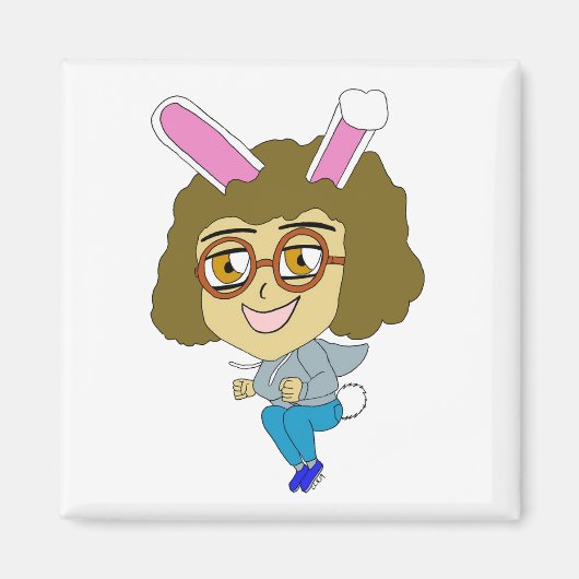 chibi konijntje meisje magneet (Voorkant)