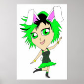 chibi konijntje meisje poster (Voorkant)