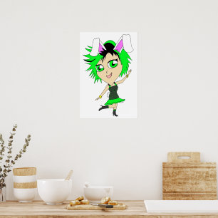 chibi konijntje meisje poster