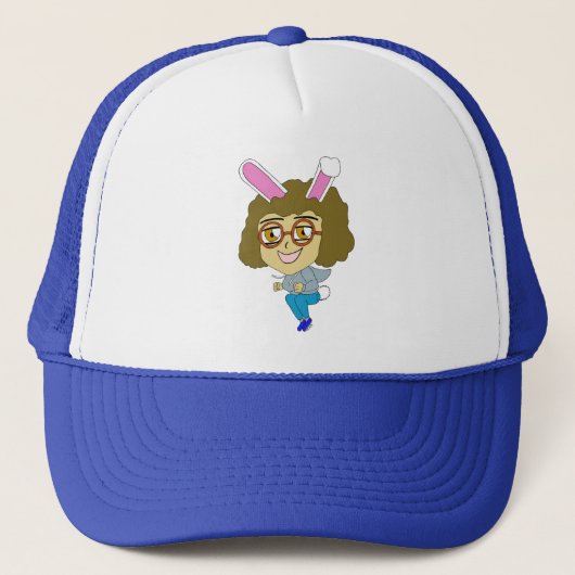 chibi konijntje meisje  trucker pet (Voorkant)