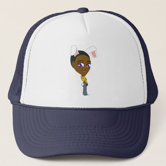 chibi konijntje meisje   trucker pet (Voorkant)