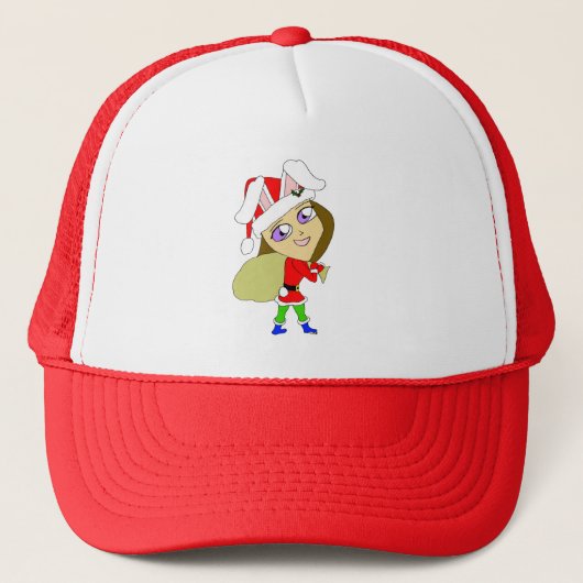 chibi konijntje meisje trucker pet (Voorkant)