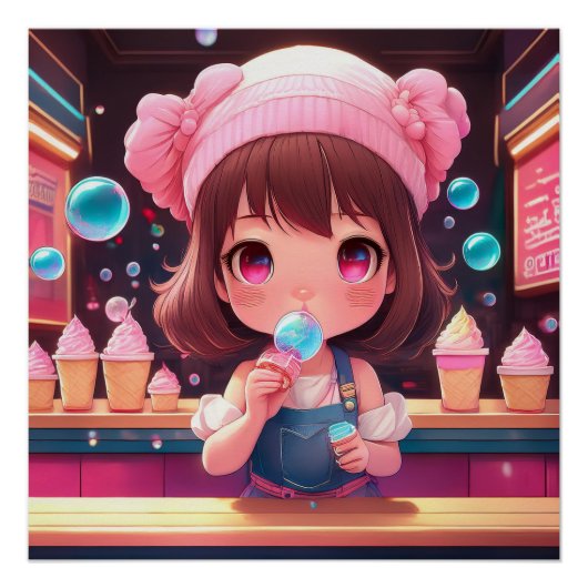 Chibi Kunst Chibi Karakter ijs Perfect Poster (Voorkant)