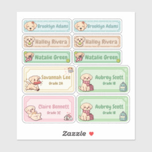 Chibi Labrador Naamlabels Sticker