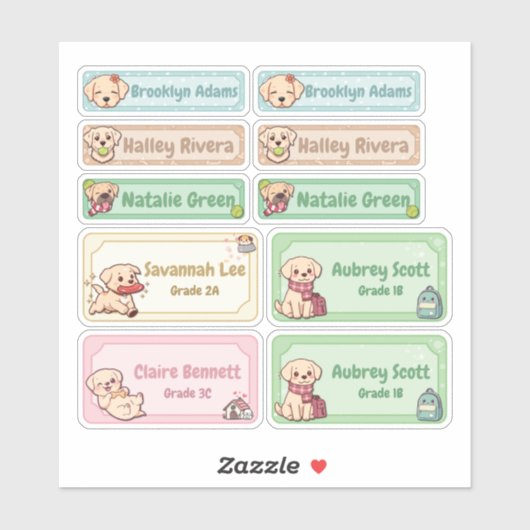 Chibi Labrador Name Labels (Vel)