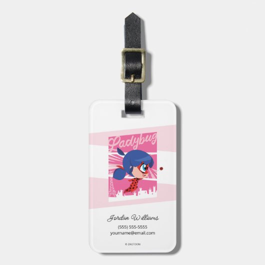 Chibi Ladybug in Parijs Bagagelabel (Voorkant verticaal)