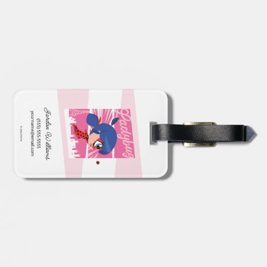 Chibi Ladybug in Parijs Bagagelabel (Achterkant horizontaal)