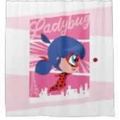 Chibi Ladybug in Parijs Douchegordijn (Voorkant)