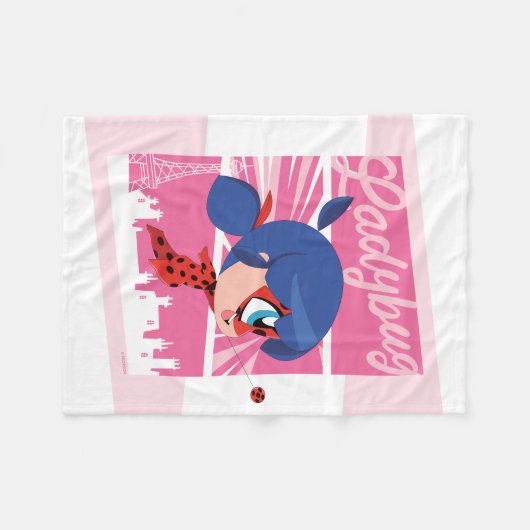 Chibi Ladybug in Parijs Fleece Deken (Voorkant (Horizontaal))