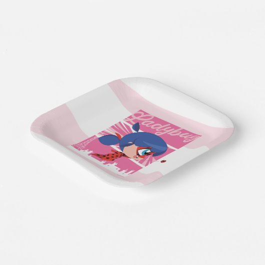 Chibi Ladybug in Parijs Papieren Bordje (Gebogen)