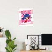 Chibi Ladybug in Parijs Poster (Thuiskantoor)