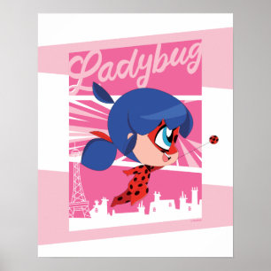 Chibi Ladybug in Parijs Poster
