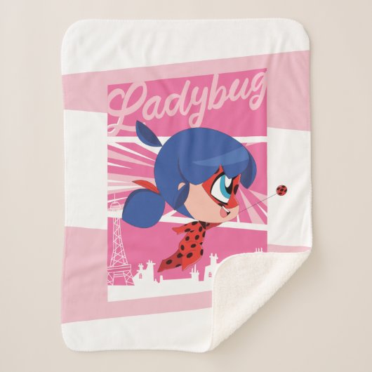 Chibi Ladybug in Parijs Sherpa Deken (Voorkant)