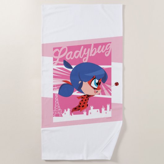Chibi Ladybug in Parijs Strandlaken (Voorkant)