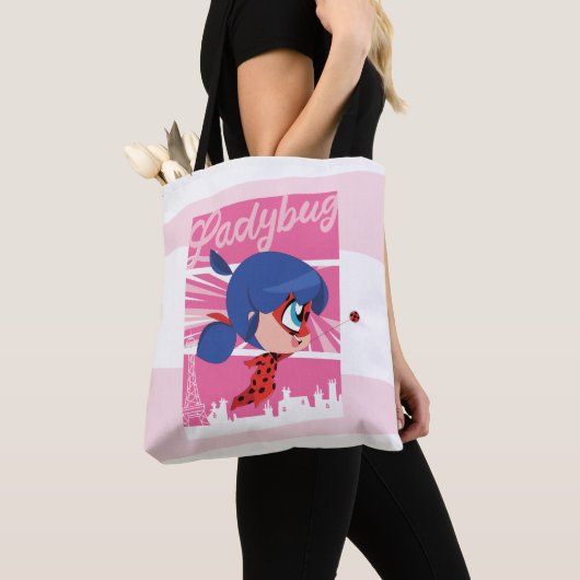 Chibi Ladybug in Parijs Tote Bag (Dichtbij)