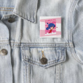 Chibi Ladybug in Parijs Vierkante Button 5,1 Cm (In situ)