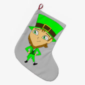 chibi leprechaun grote kerstsok (Voorkant (Hangend))