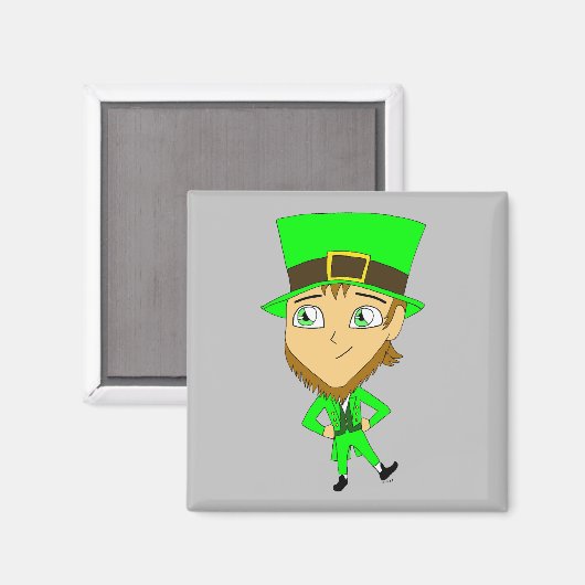 chibi leprechaun magneet (Voorkant / Achterkant)