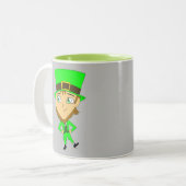 chibi leprechaun tweekleurige koffiemok (Voorkant links)