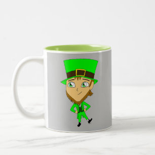 chibi leprechaun tweekleurige koffiemok