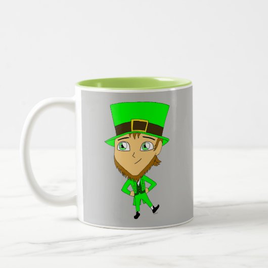 chibi leprechaun tweekleurige koffiemok (Links)