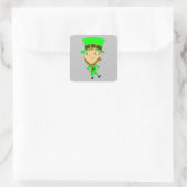 chibi leprechaun vierkante sticker (Tas)