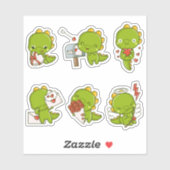 Chibi Leuke Baby Dino Dinosaur Liefde Stickers (Vel)