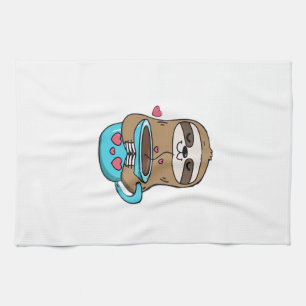 Chibi Luiaard Coffieliefhebber � Schattige Kawaii Theedoek