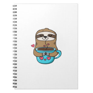 Chibi luiaard koffieliefhebber � Cute Kawaii luiaa Notitieboek