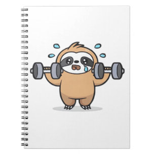 Chibi Luiaard Sportzaal Mislukt � Cute Kawaii Grap Notitieboek