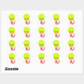 chibi magische zeemeermin 3 ronde sticker (Vel)