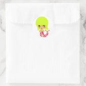 chibi magische zeemeermin 3 ronde sticker (Tas)