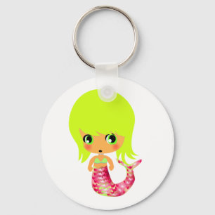 chibi magische zeemeermin 3 sleutelhanger